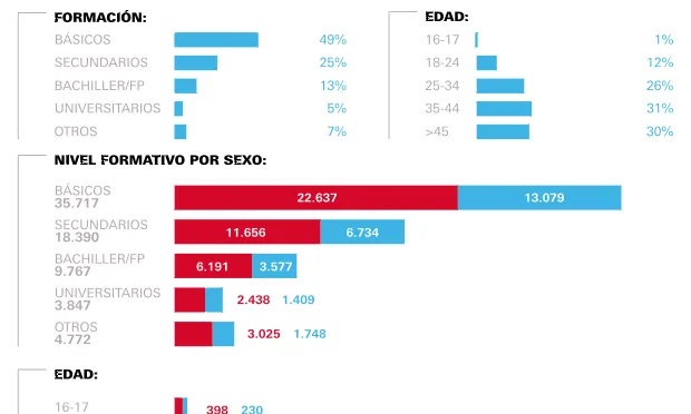 Un altre gràfic sobre les persones que han participat en programes d'ocupació