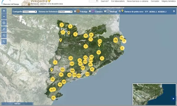 La nova visualització dels mapes de la Wikipedra (imatge: wikipedra.catpaisatge.net)