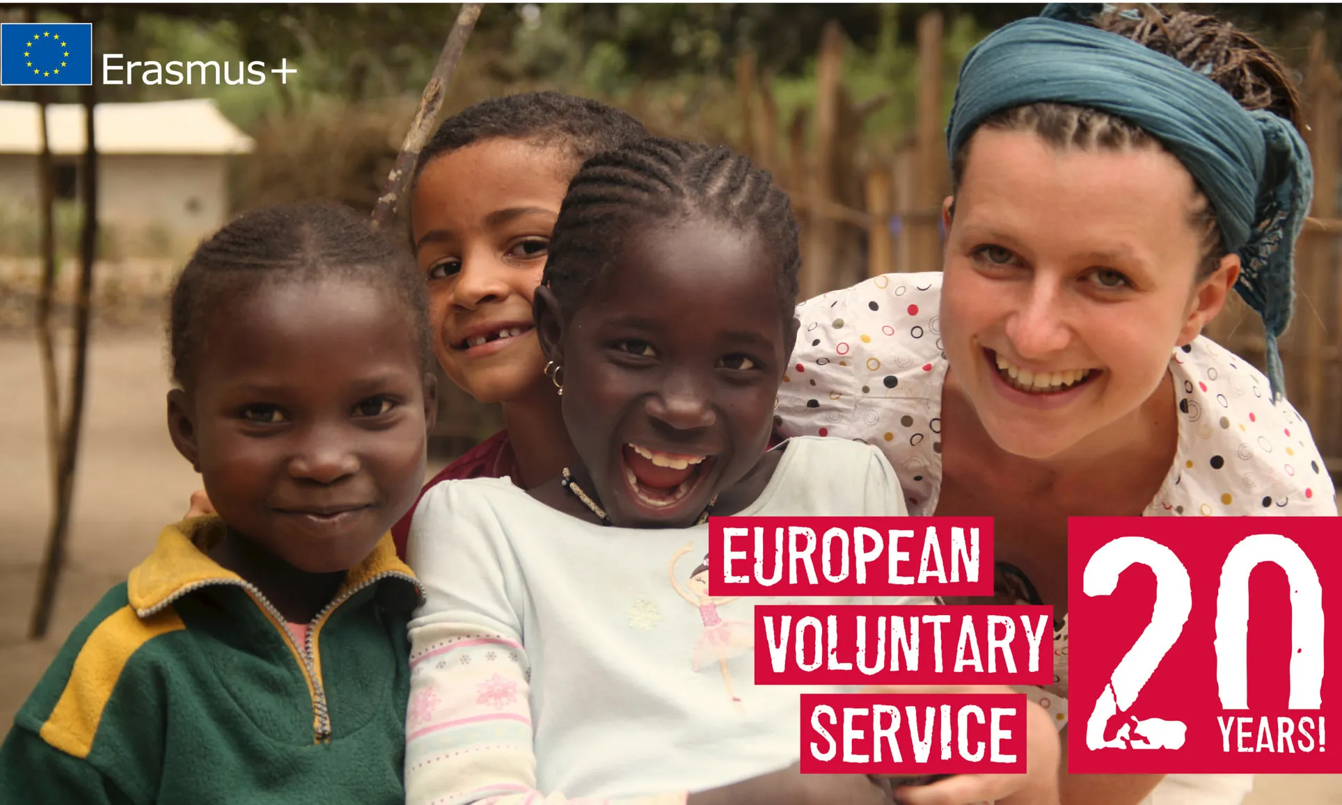Banner oficial dels 20 anys. Font: Erasmus Plus