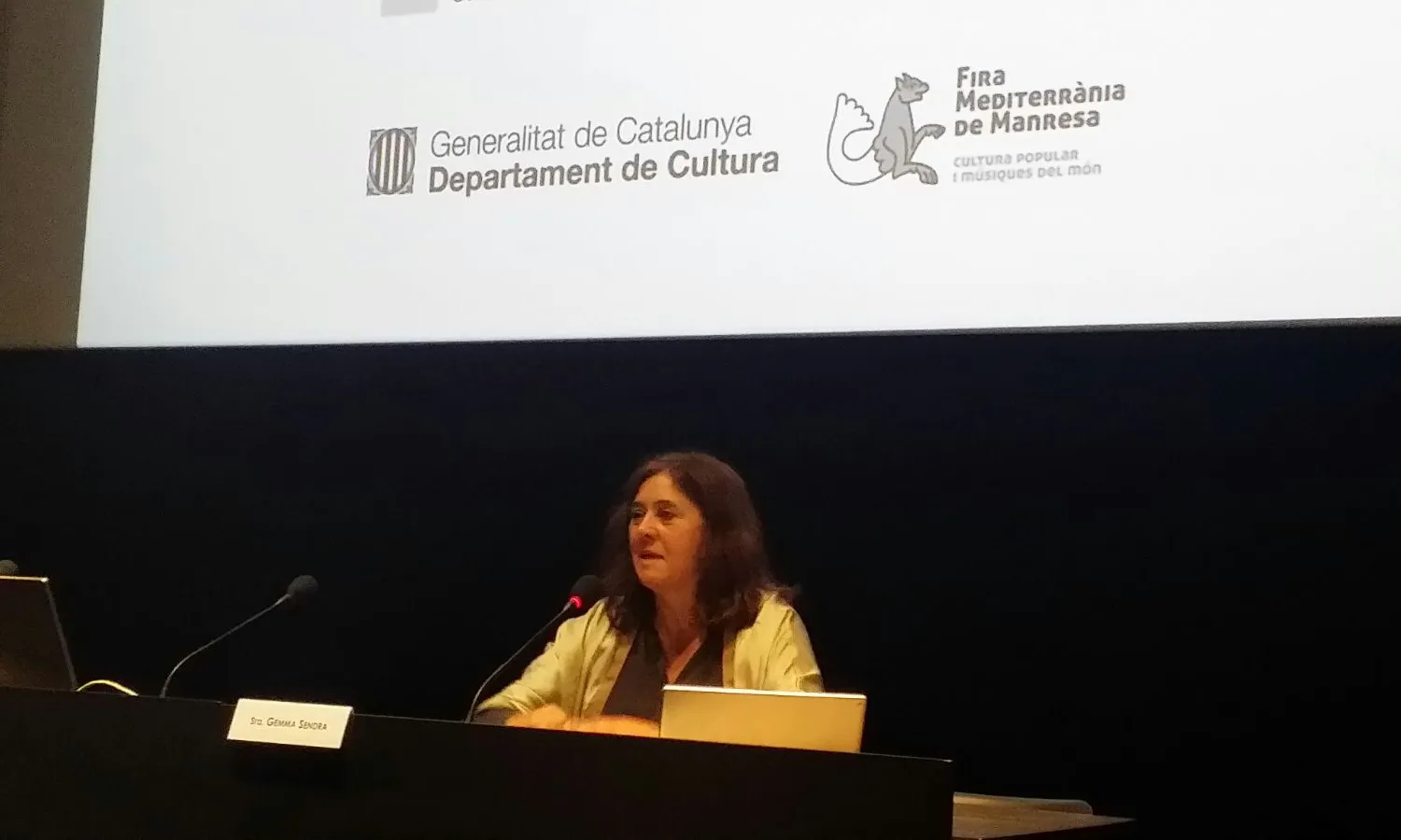 Intervenció de Gemma Sendra, directora executiva de la Fundació Catalunya Cultura, durant la jornada. Font: Suport Associatiu