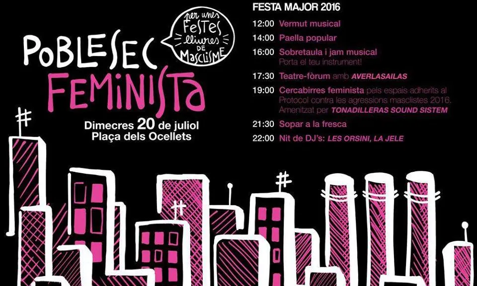 Festa feminista durant la Festa Major de Poblesec / Font: Poble Sec Feminista