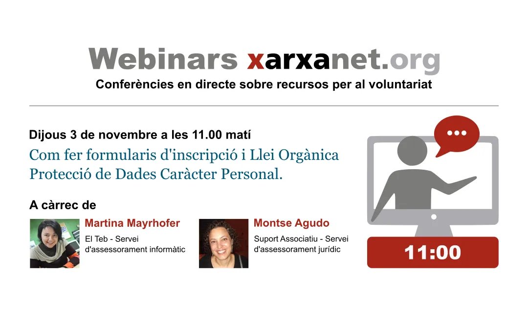 Webinar sobre formularis d'inscripció i LOPD