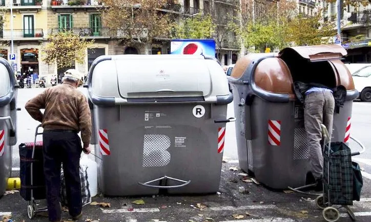 Imatge de pobresa a la ciutat de Barcelona.