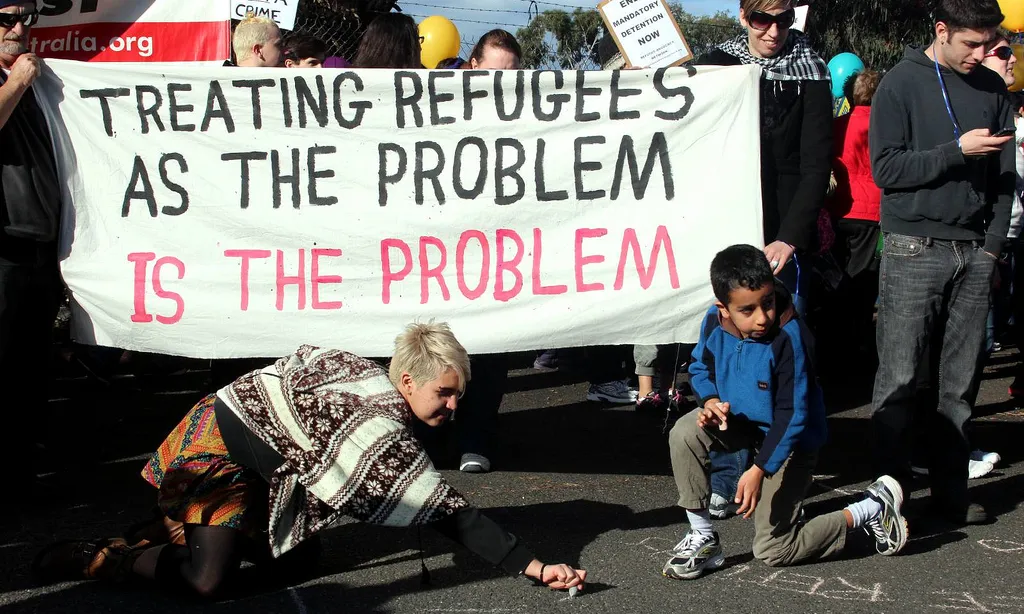 Protesta a favor del col·lectiu refugiat. Font: Takver, Flickr