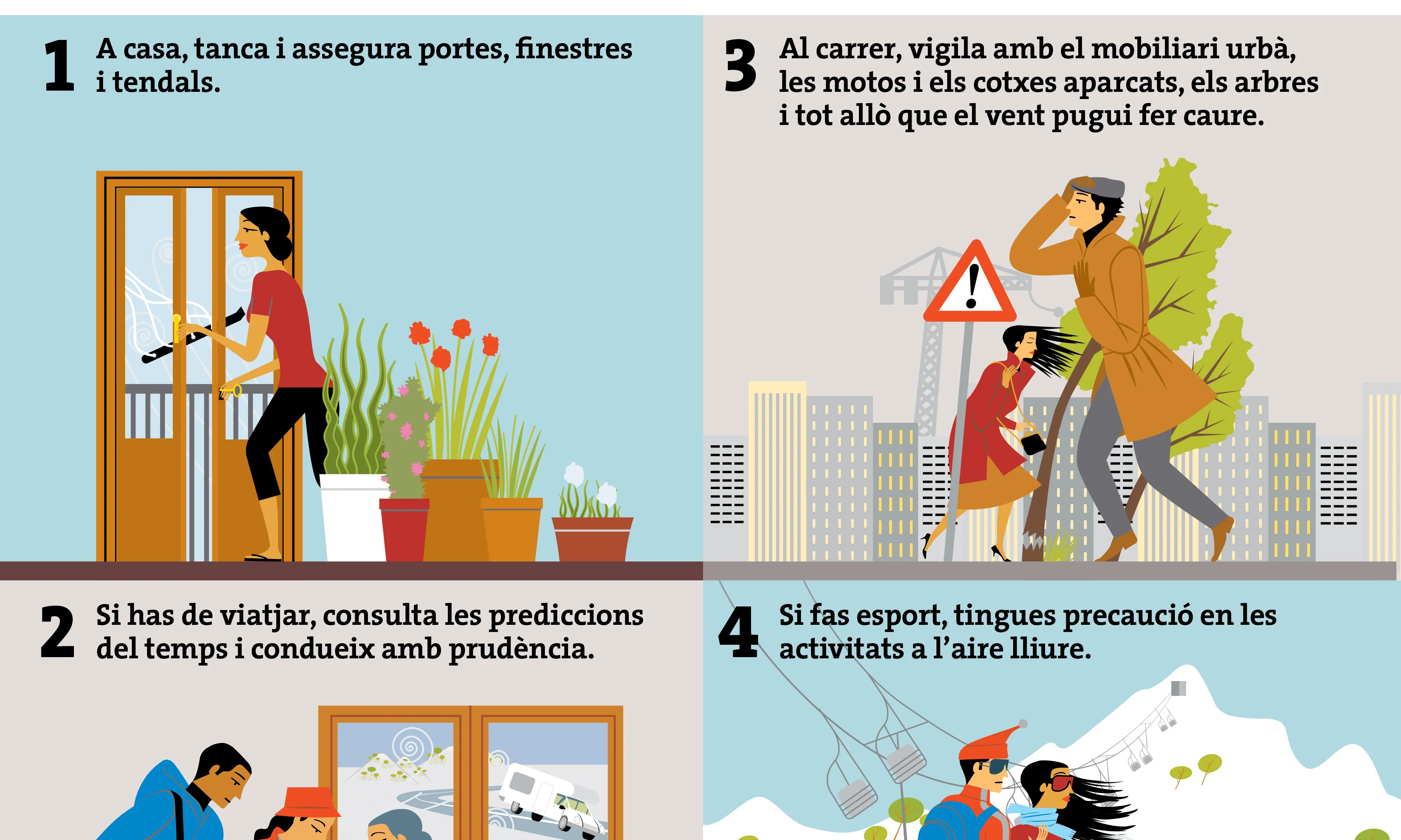 Consells davant les ventades / Foto: Protecció Civil