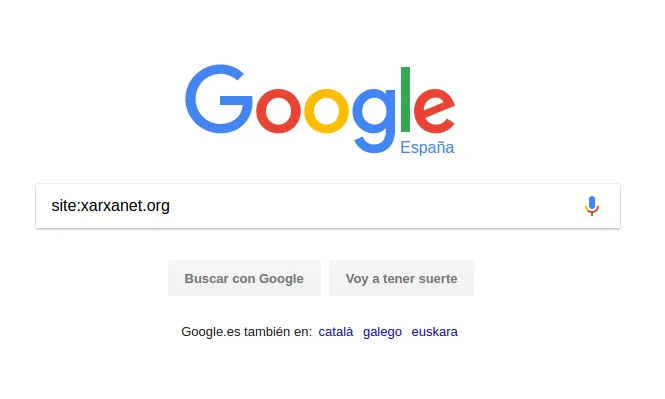 Per saber si Google indexa la vostra pàgina web, ho podeu fer des del mateix cercador. 