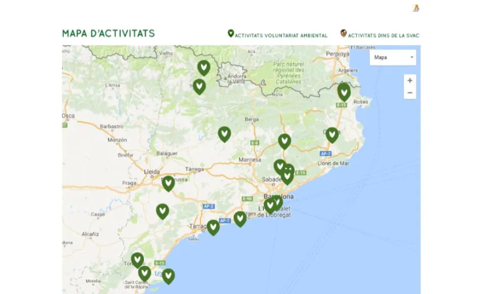 El portal voluntariatambiental.cat de l'OVAC posa en contacte entitats amb persones voluntàries ambientals (imatge: voluntariatambiental.cat)
