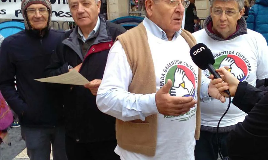 Diosdado Toledano en un acte de protesta. Font: Comissió promotora de l'ILP per a l'RGC