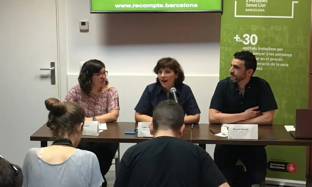 Imatge de la presentació dels resultats del recompte de persones sense llar a Barcelona