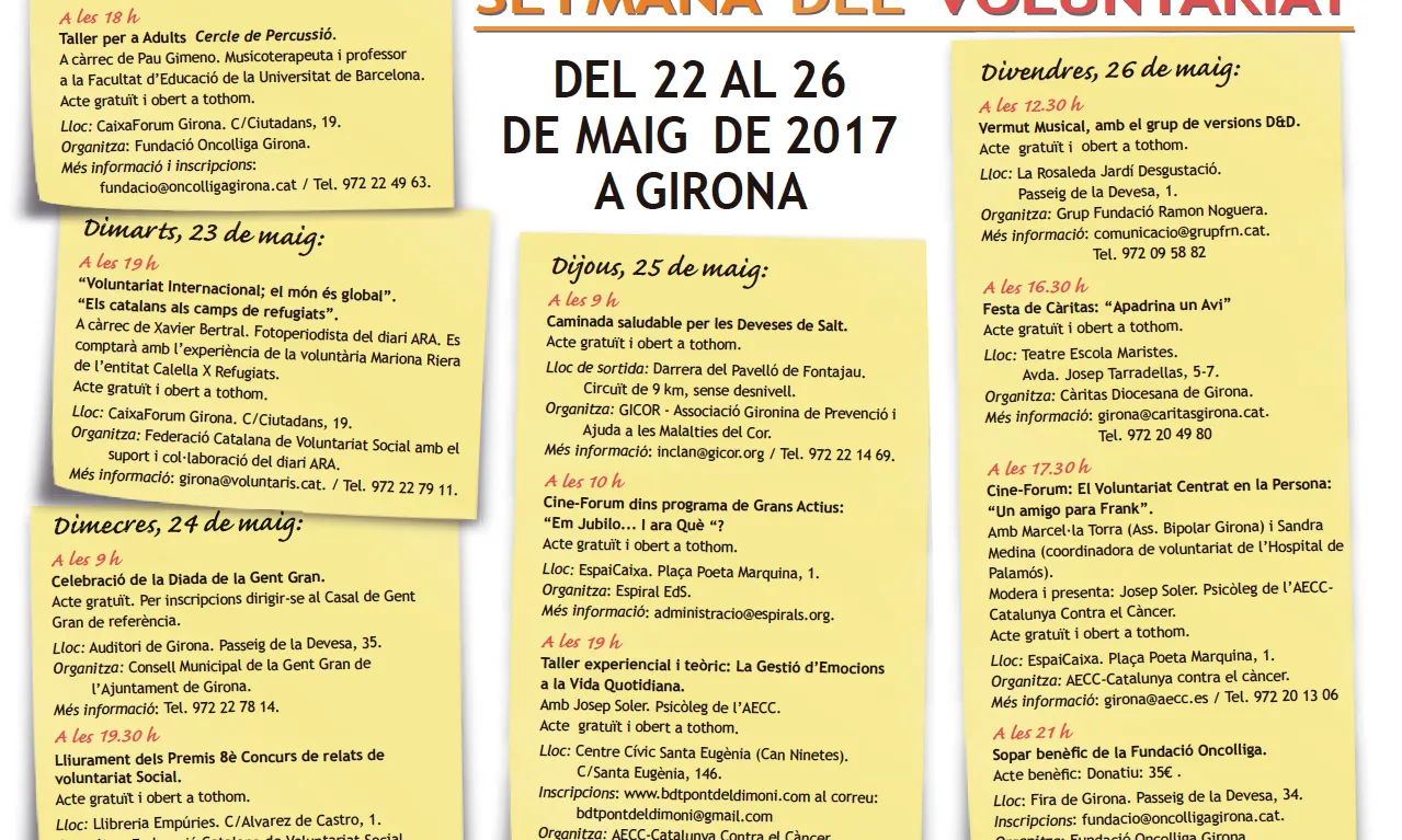 Programa de la 4a edició de la Setmana del voluntariat a Girona