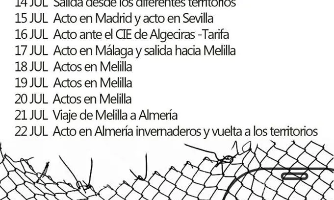 Agenda d'actes durant la Caravana Frontera Sur