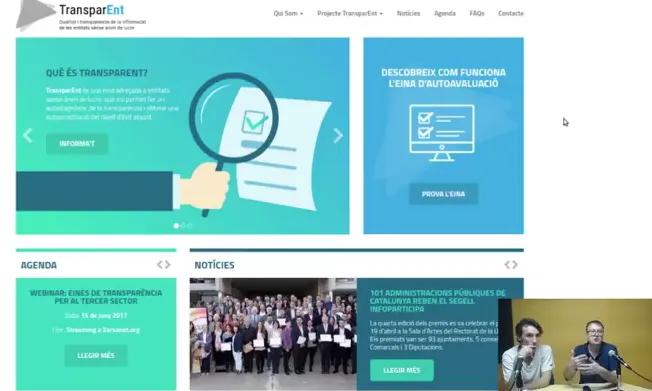 Pedro Molina presenta TransparENT, al webinar de xarxanet.org