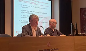 El secretari d'Igualtat, Migracions i Ciutadania, Oriol Amorós, durant la presentació de l'informe d'actuació del primer semestre del 2017