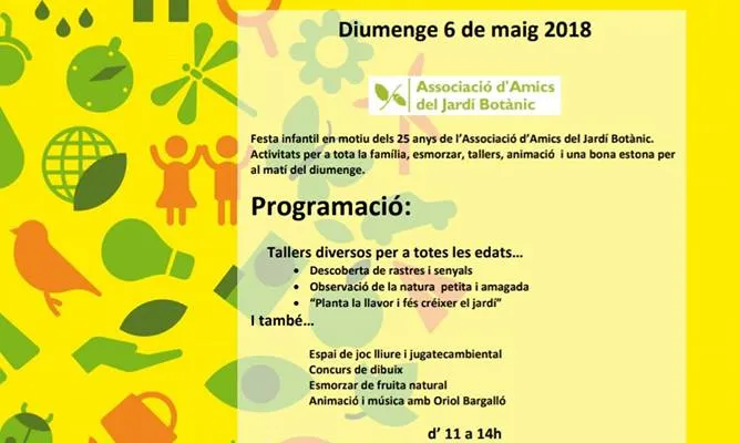 Diumenge 6 de maig se celebra una Festa al Jardí, un dels actes commemoratius del 25 aniversari de l'Associació 
