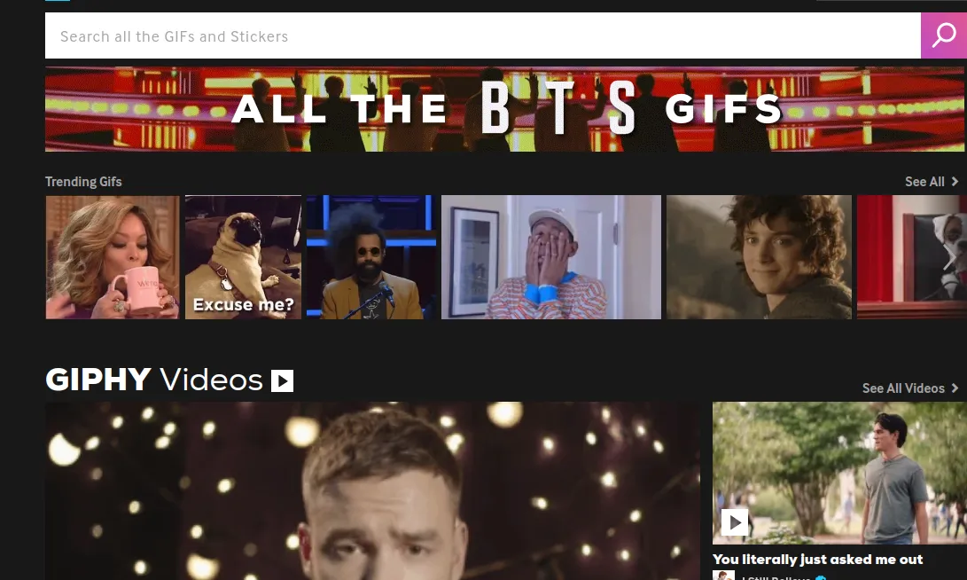 Giphy és un cercador i creador de GIFs online
