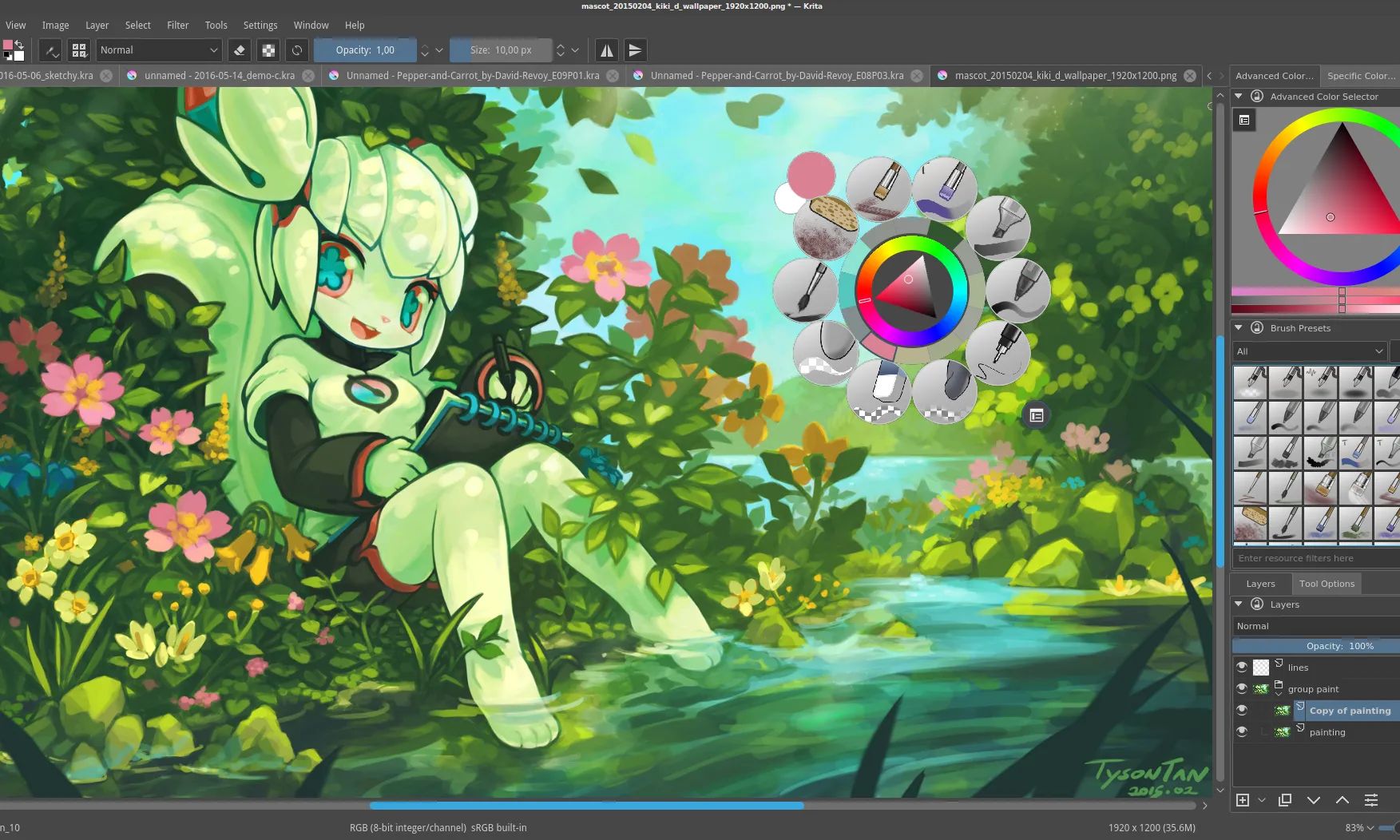 Krita és un programa professional de pintura digital