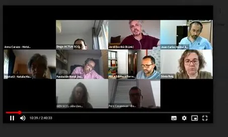 Un moment d'una de les formacions de la consultora B·Link amb les entitats de la Taula del Tercer Sector.