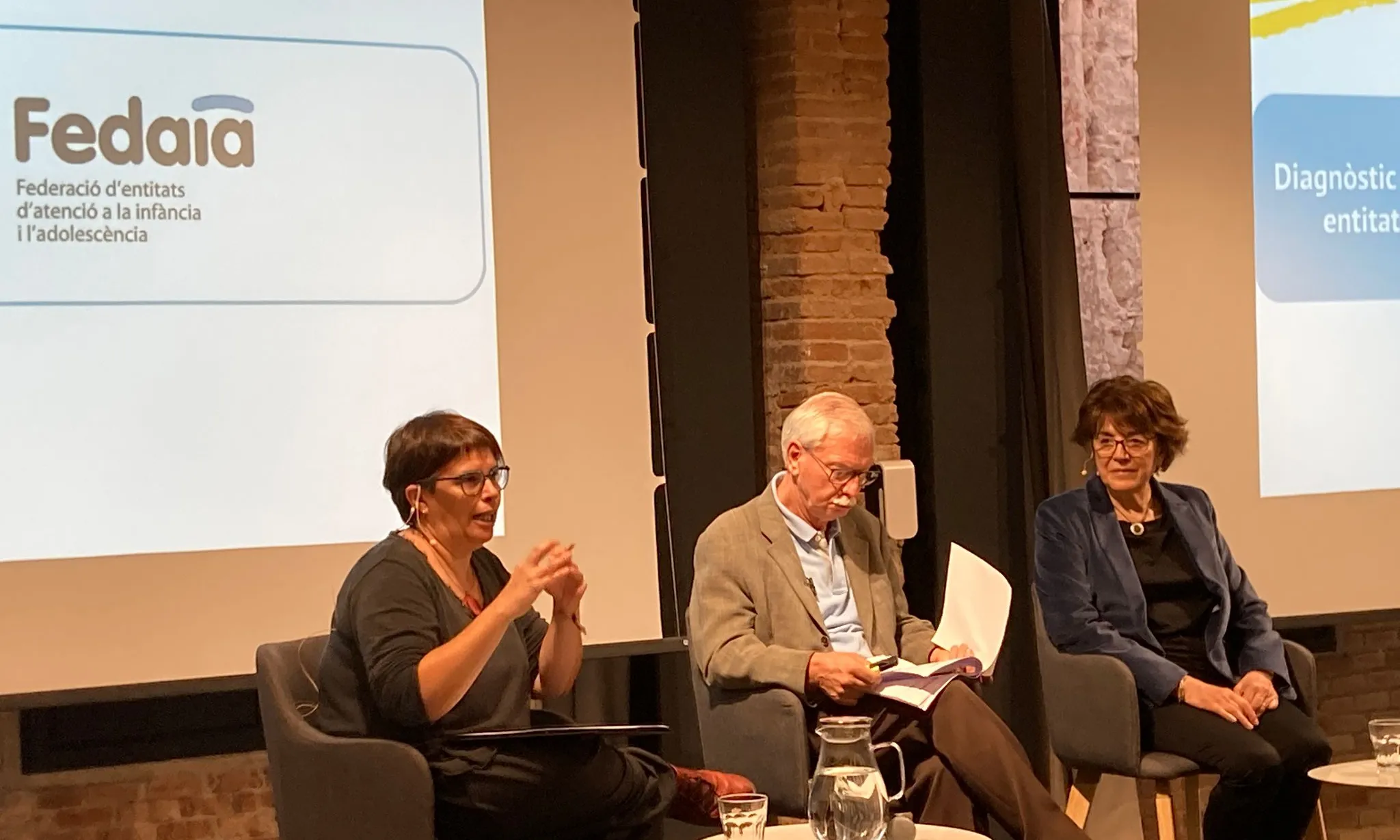 Un moment de l'acte 'Diagnòstic de l'actual crisi des de les entitats socials', celebrat a Barcelona i organitzat per la Taula del Tercer Sector.