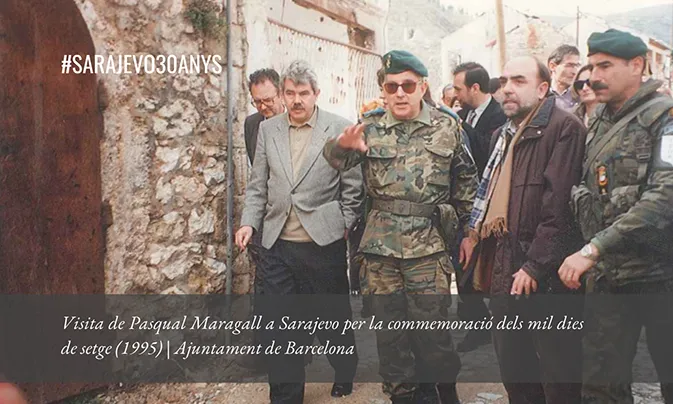 Visita de Pasqual Maragall a Sarajevo durant el setge