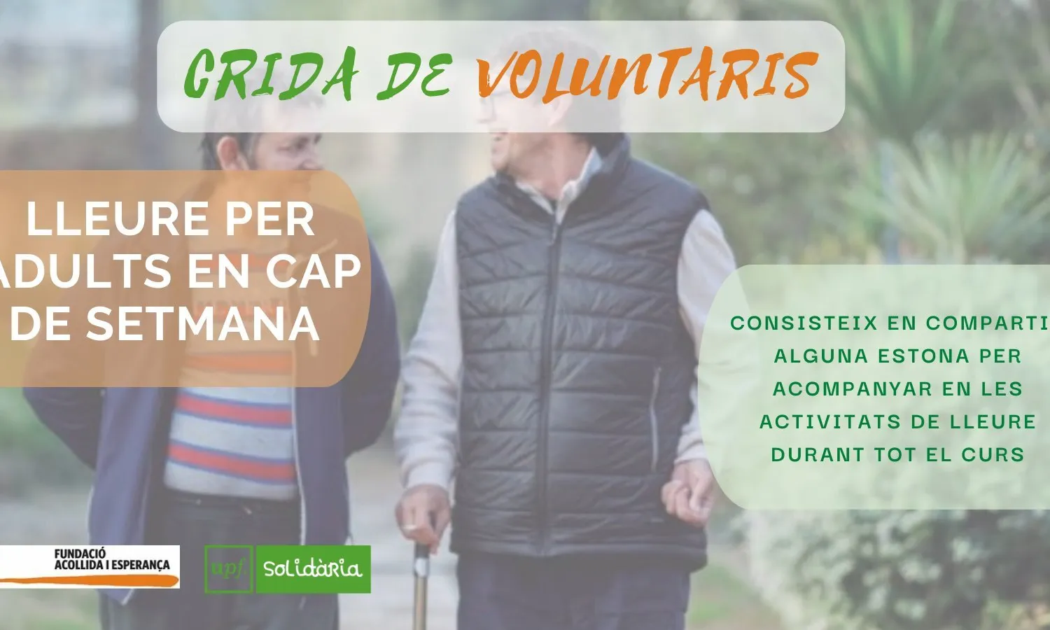 La Fundació Acollida i Esperança cerca voluntariat per dinamitzar les activitats d'oci dels seus centres el cap de setmana.