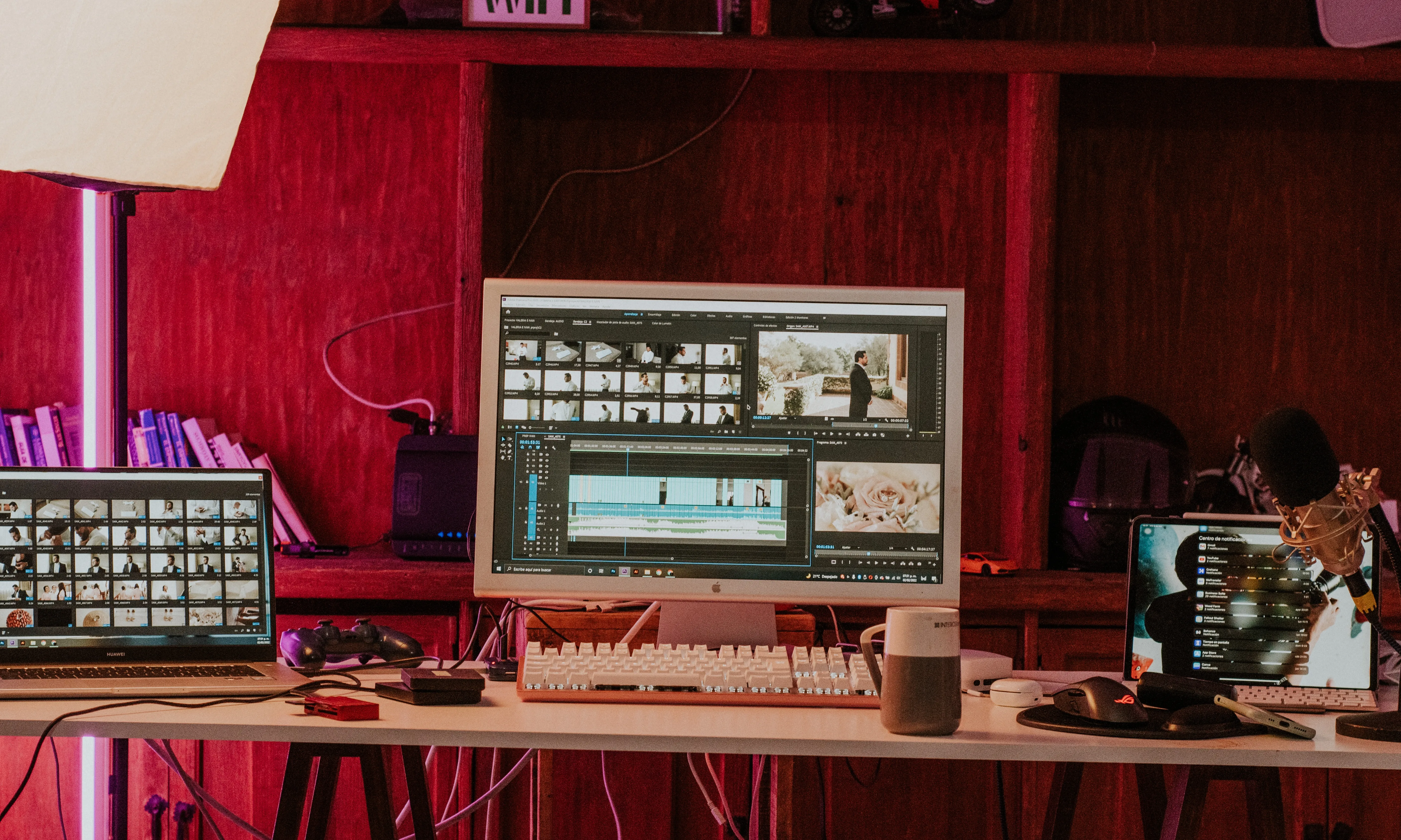 Ordinador on s'està muntant un audiovisual. 