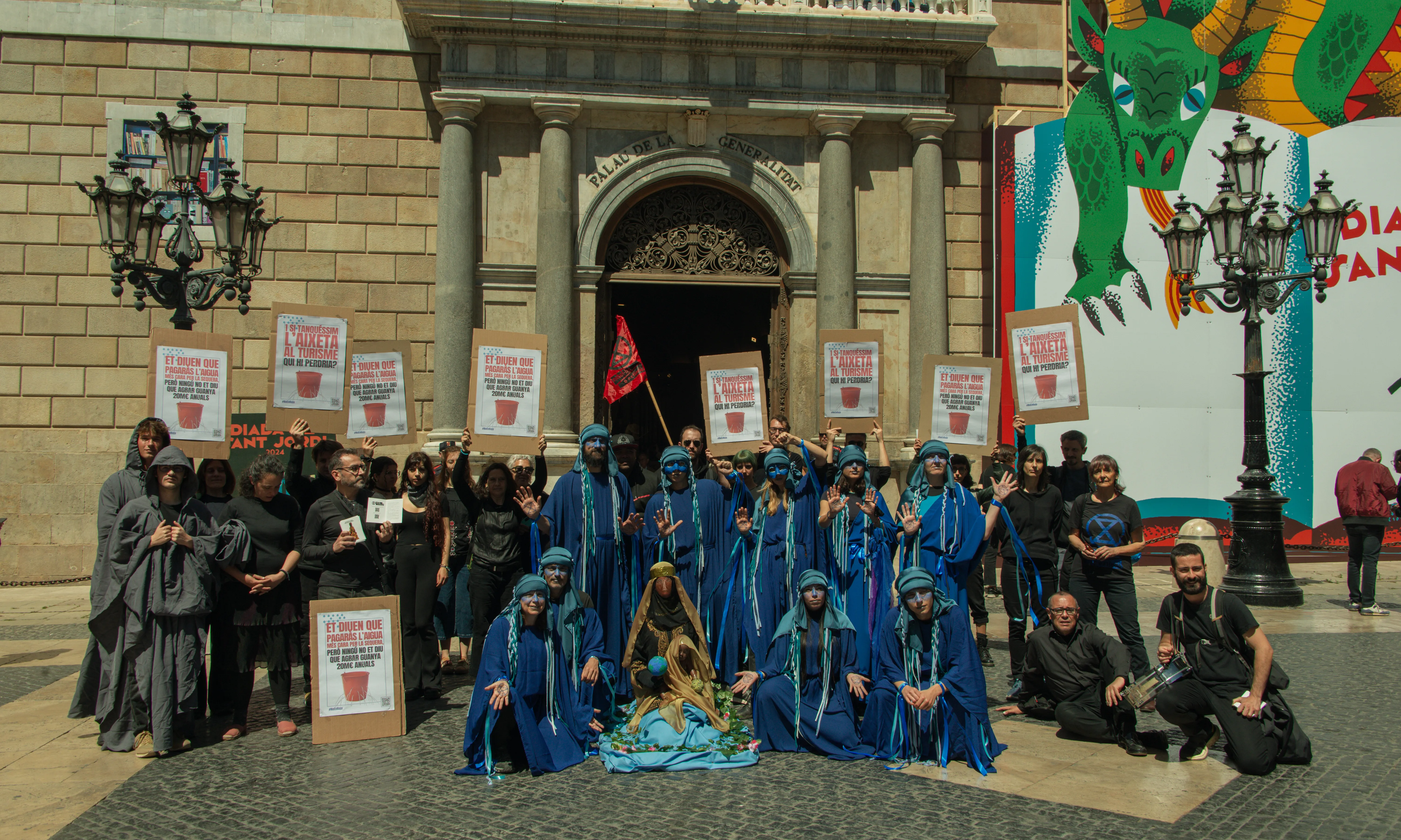 Rebel·lió i Extinció va organitzar una acció per denunciar la greu situació de sequera i la manca de solucions.