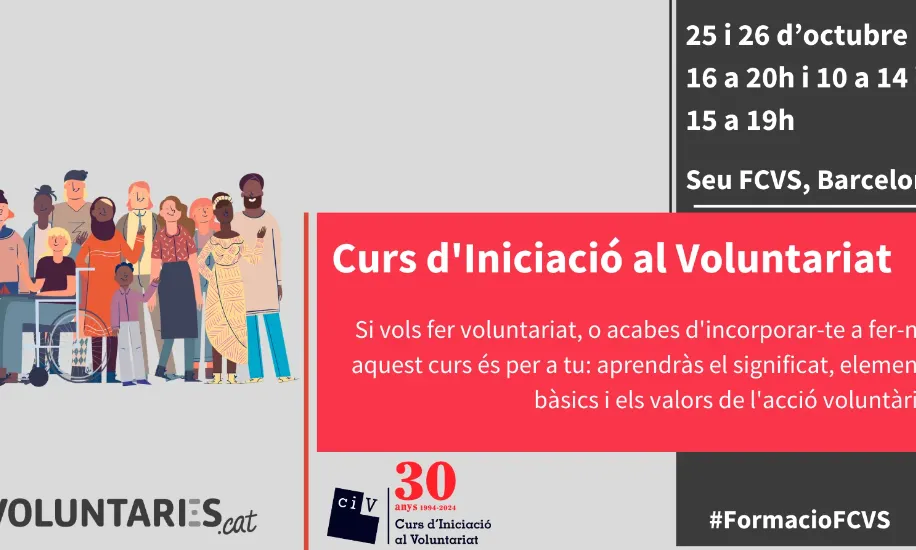 Cartell del curs d’Iniciació al Voluntariat de la FCVS