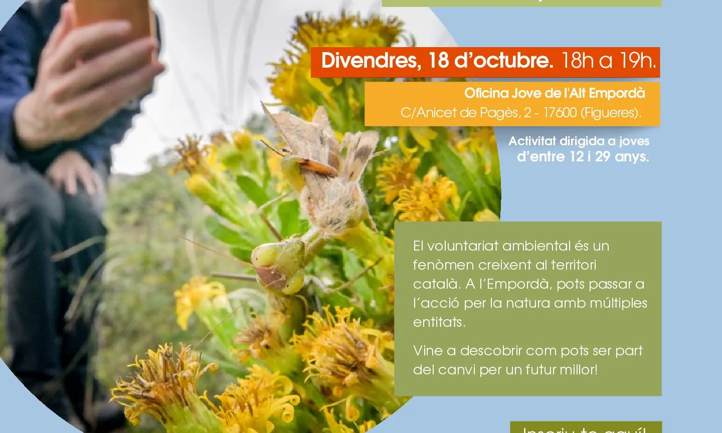 Cartell de l'esdeveniment "Xerrada: Vols fer voluntariat ambiental a l'Empordà?"