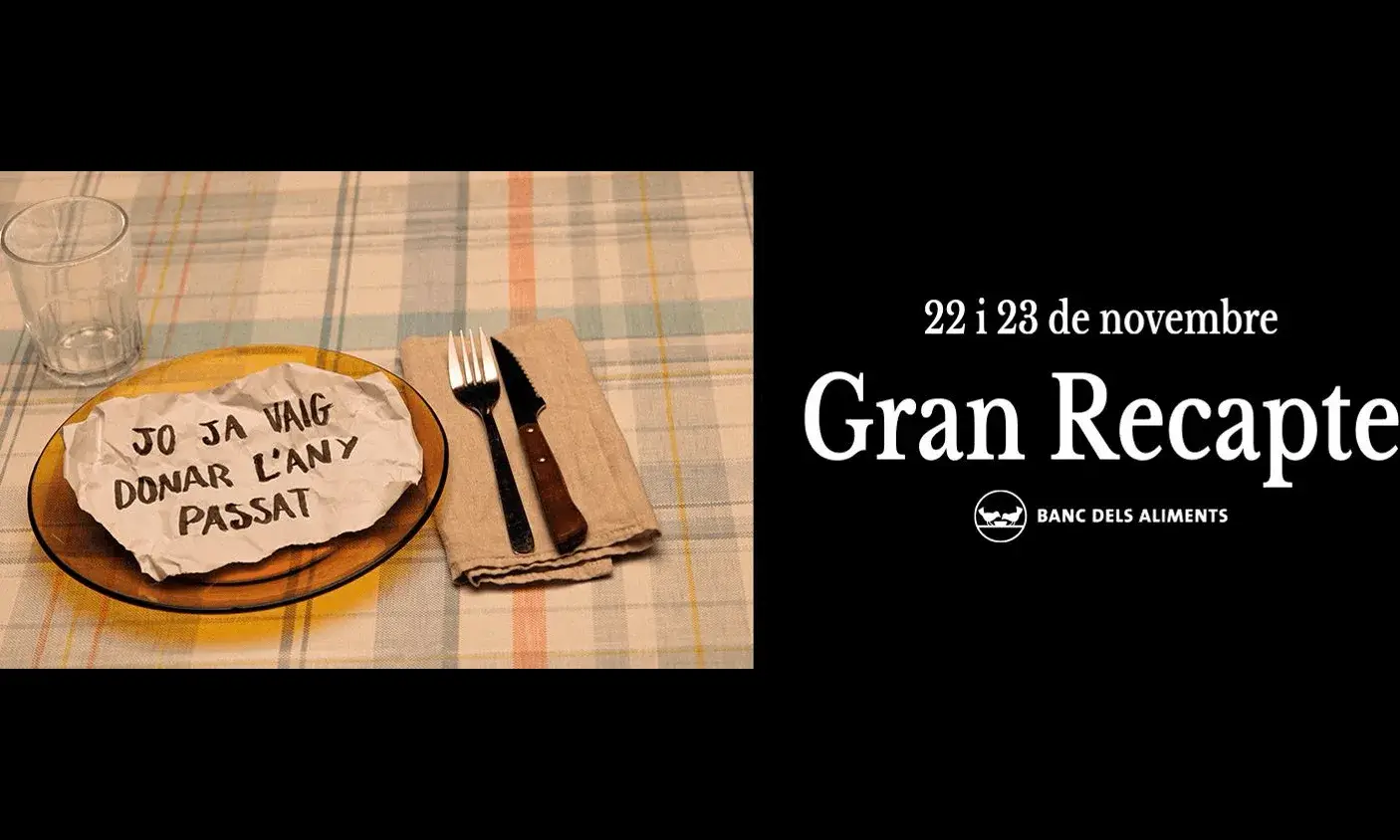 Cartell de l'esdeveniment "Gran Recapte 2024" dels Bancs dels Aliments de Catalunya.