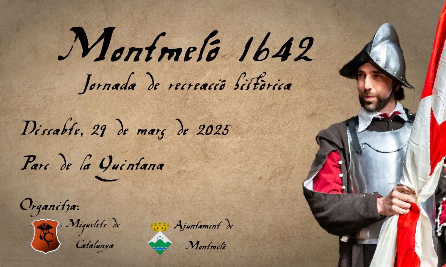 Cartell de la jornada de recreació històrica que es durà a terme a Montmeló.