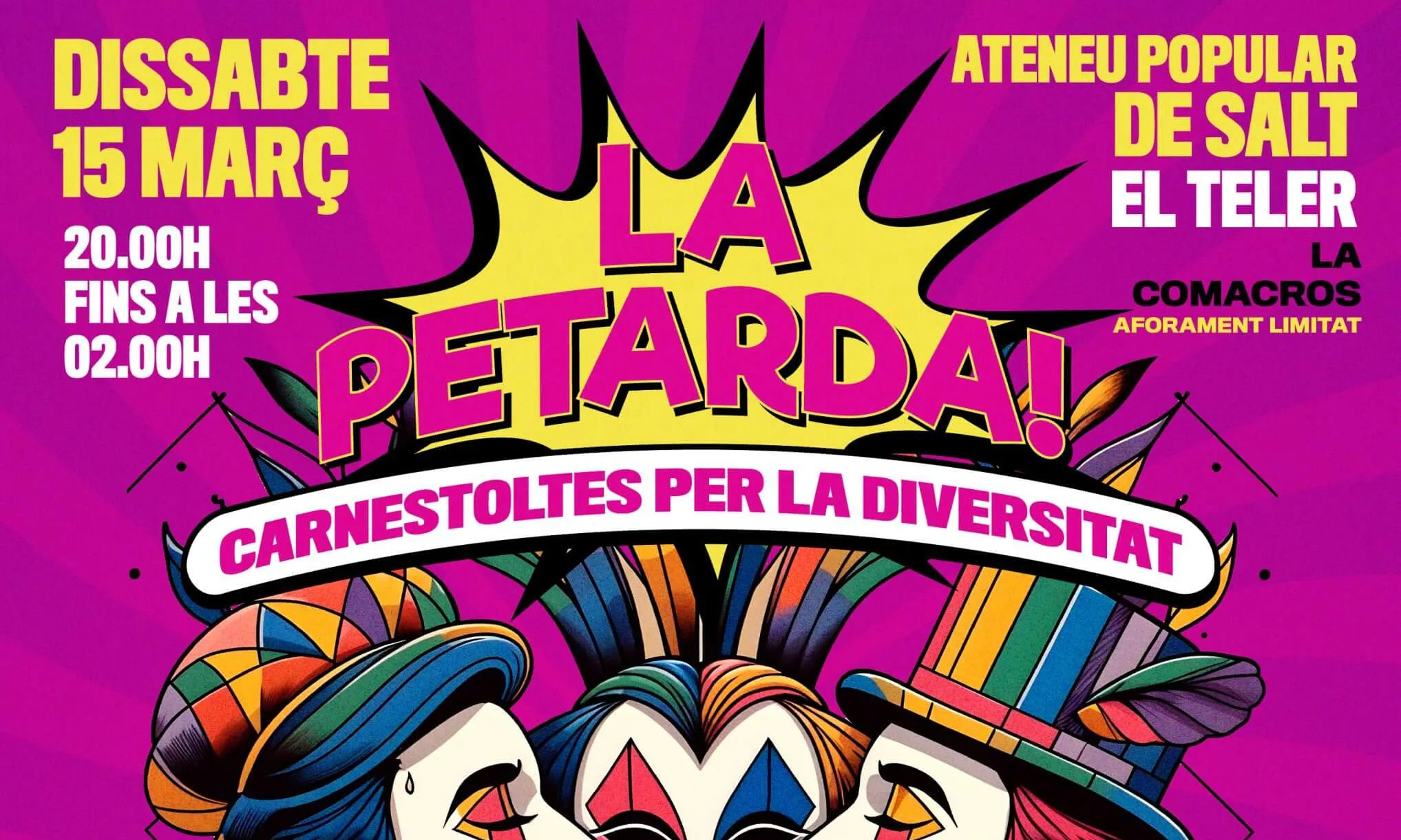 ‘La Petarda’, festa de Carnestoltes per a la diversitat. Font: Espai LGTBI de Girona
