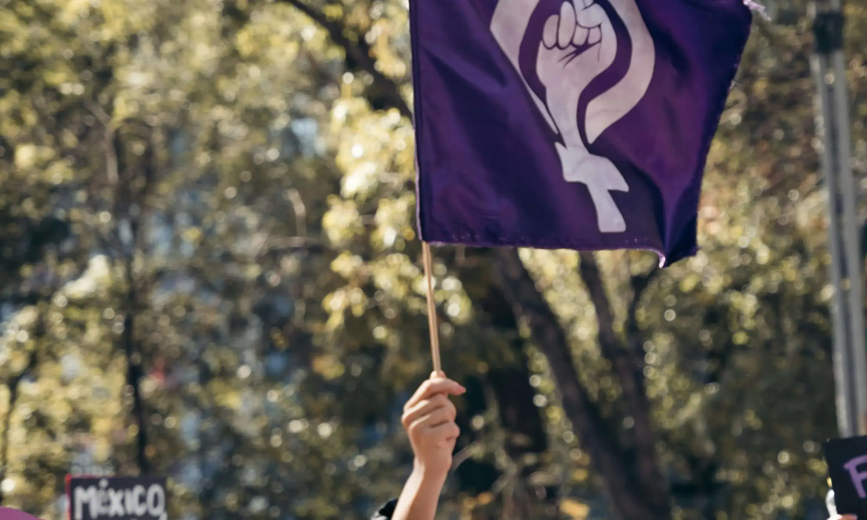 Noies en una manifestació feminista Noies en una manifestació feminista