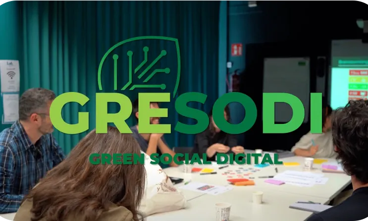 Cartell amb la paraula GRESODI, green social digital