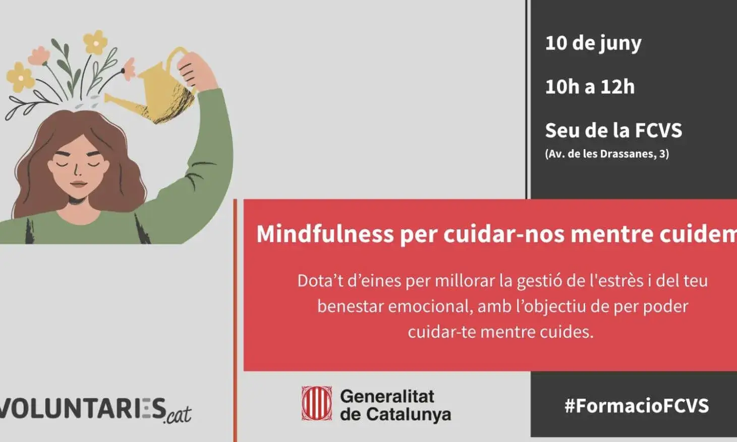 Cartell del taller 'Mindfulness per cuidar-nos'
