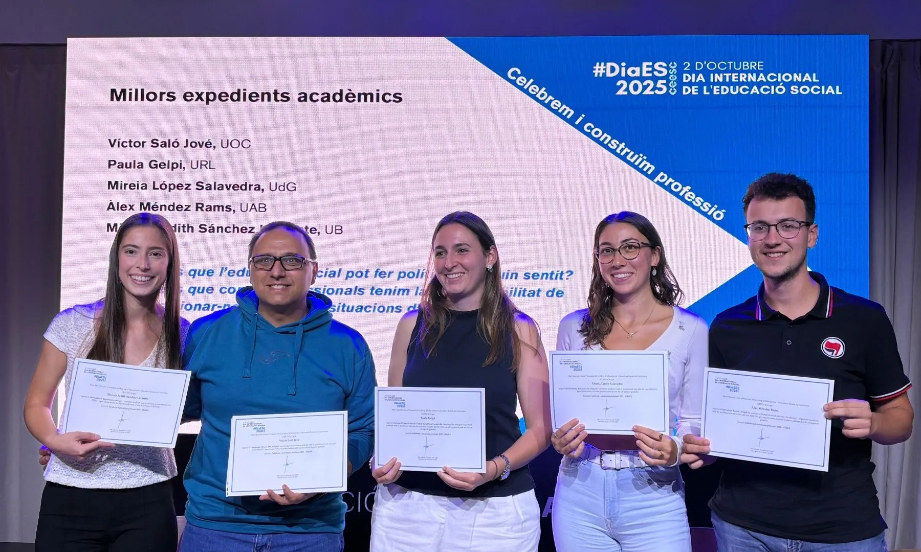 Vuit estudiants d’Educació Social van ser distingits per la seva excel·lència acadèmica i el compromís amb la transformació social.