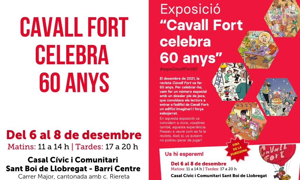 Cartell oficial de l'exposició 'Cavall Fort celebra 60 anys'.