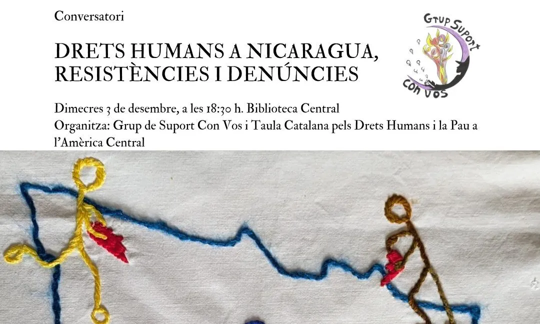 Cartell oficial del col·loqui 'Drets humans a Nicaragua, resistències i denúncies'