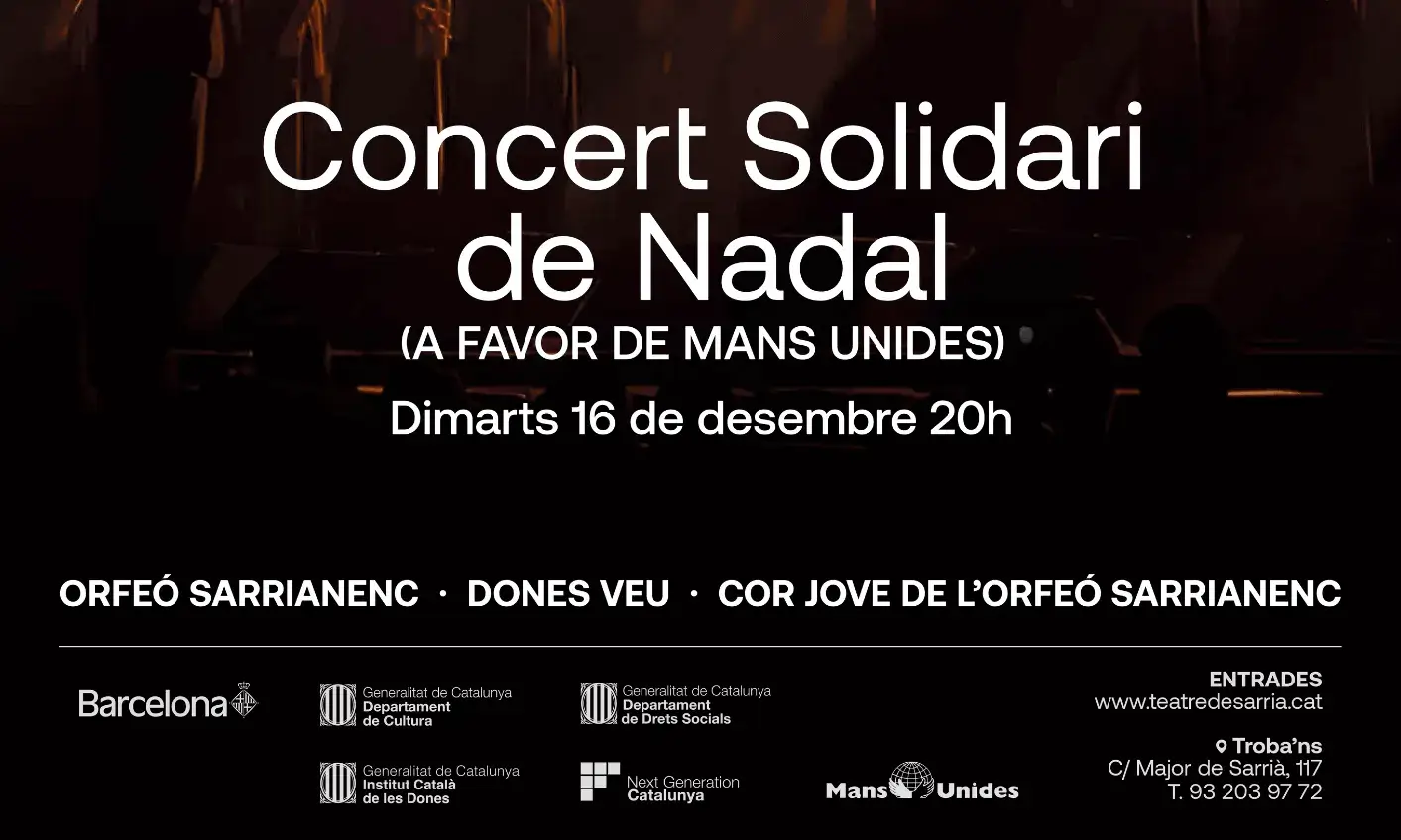 Cartell Oficial - Concert Solidari de Nadal 2025 a favor de Mans Unides
