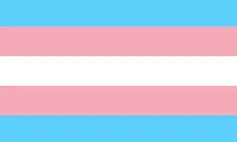 Imatge amb la bandera trans (Blau cel, rosa pàlid i blanc)
