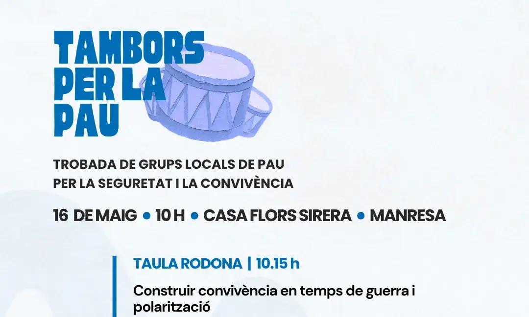 Cartell promocional de la jornada Tambors per la pau