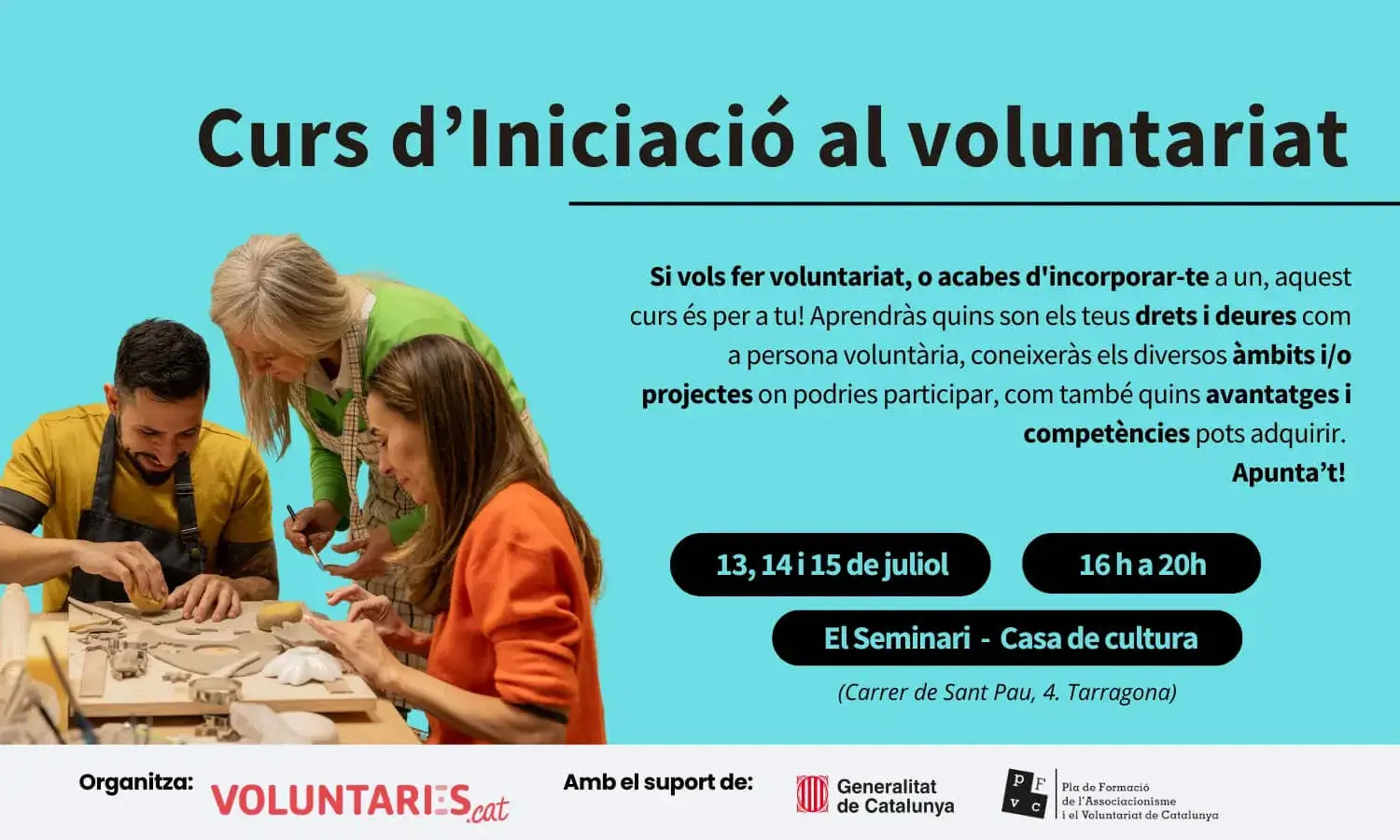 Cartell del Curs d'Iniciació al Voluntariat.