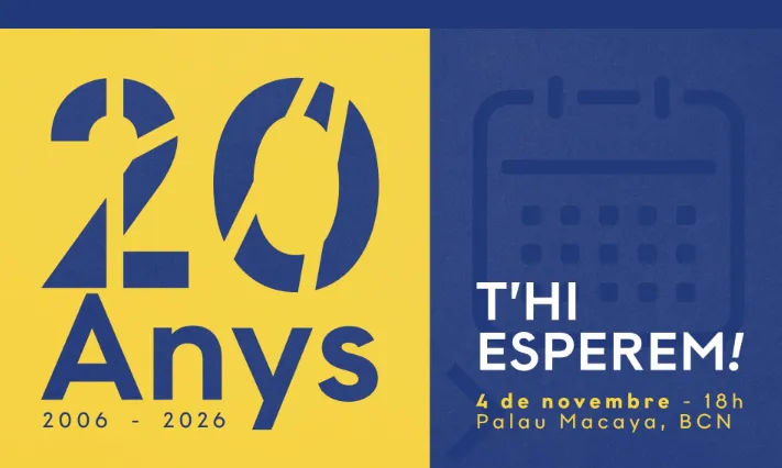 Cartell oficial de l'acte del 20è aniversari de la Fundació Camins.