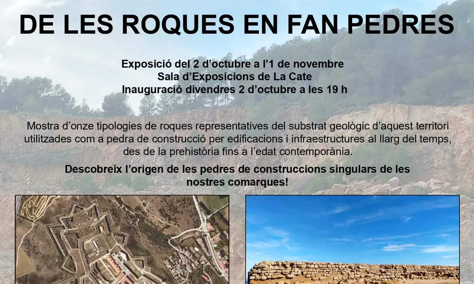 Cartell oficial de l'exposició 'De les roques en fan pedres'.