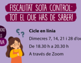 Cartell de cicle formatiu: 'Fiscalitat sota control: tot el que has de saber!'