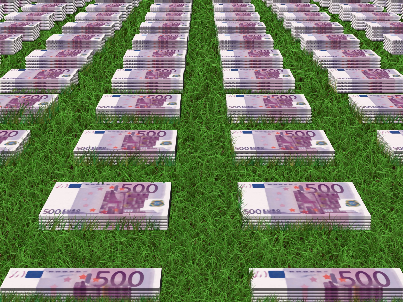 Bitllets de 500 euros en l'herba Font: 