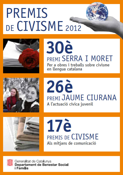 Cartell Premis de Civisme 2011. Font: Benestar Social i Família