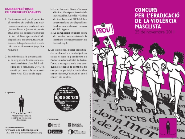 Cartell del Concurs per l'Eradicació de la Violència Masclista