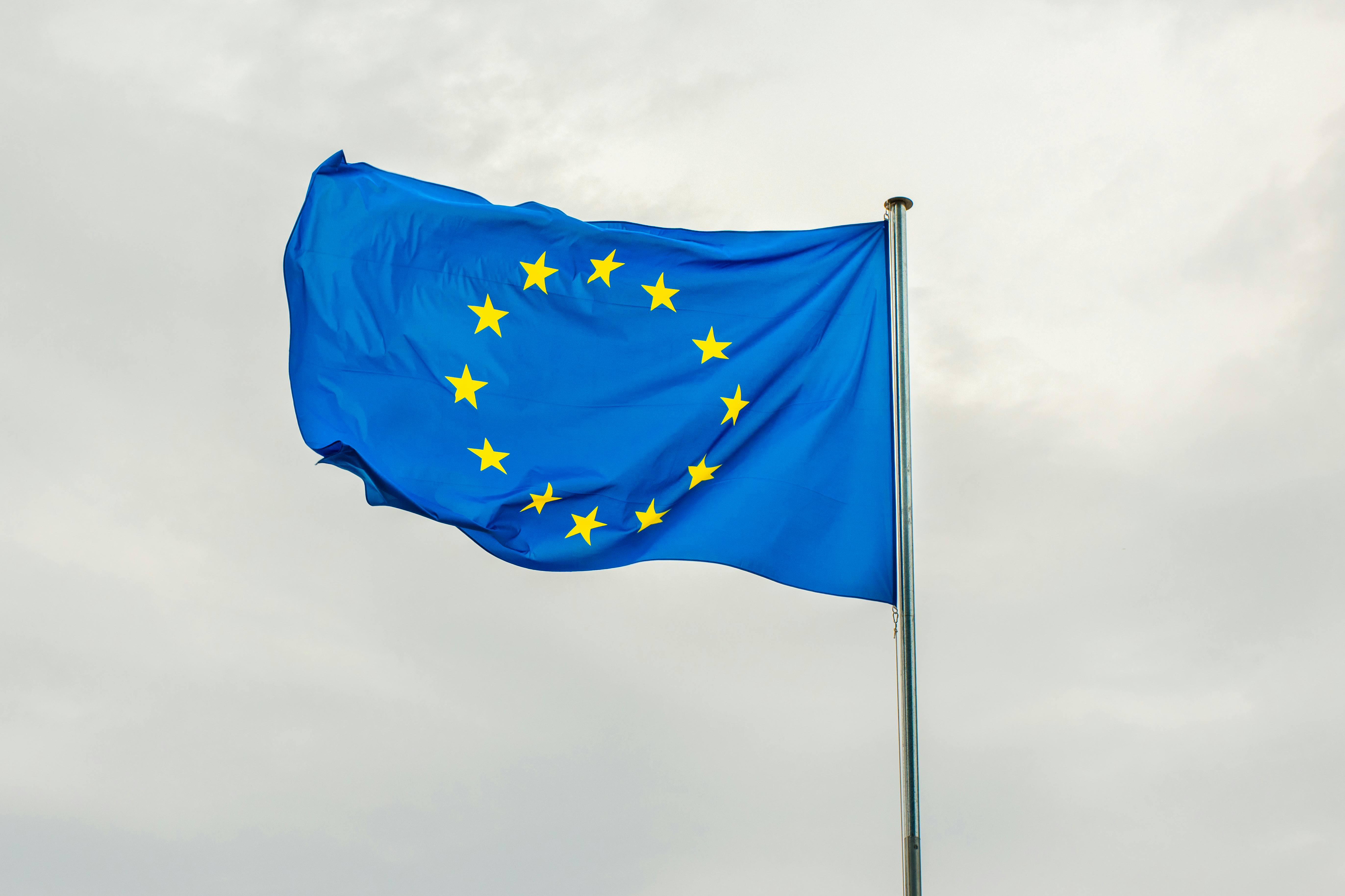 Bandera de la Unió Europea ondejant al vent. Font: Pexels - Dušan Cvetanović