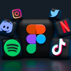 Cubs amb logotips de xarxes socials