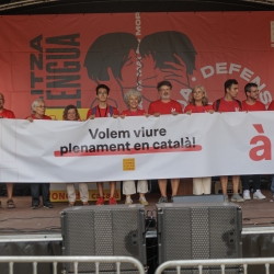 Una imatge de l'acte de la Plataforma per la Llengua de la Diada Nacional de Catalunya de 2022.